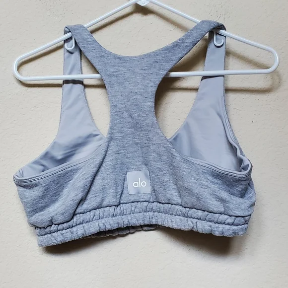 ALO Yoga Heather Gray Scoop Neck Sweatshirt Bra. Size Large - Picture 3 of 6